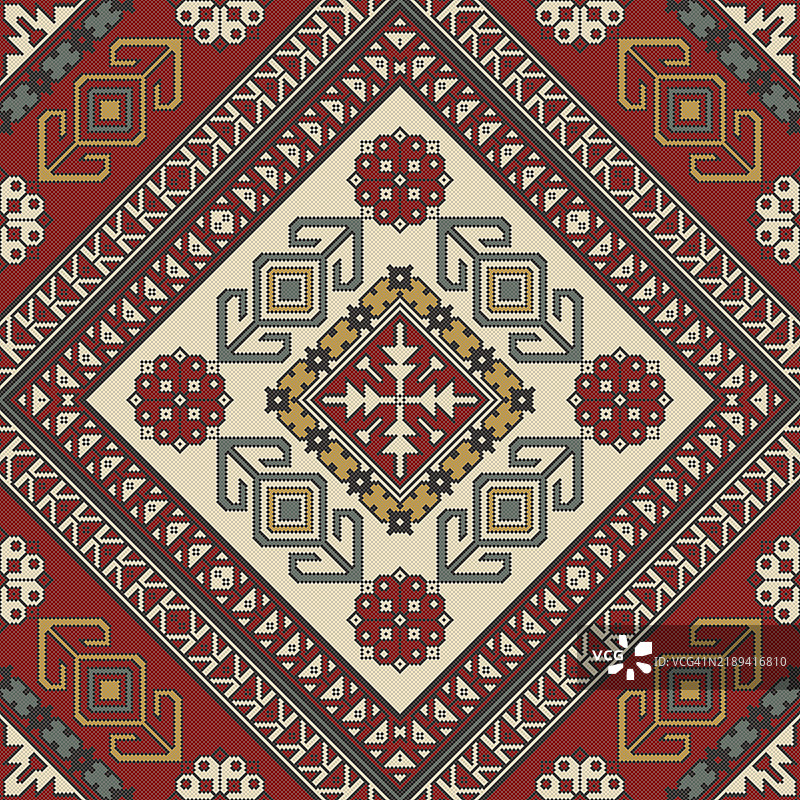 波斯无缝图案，矢量模板设计图片素材