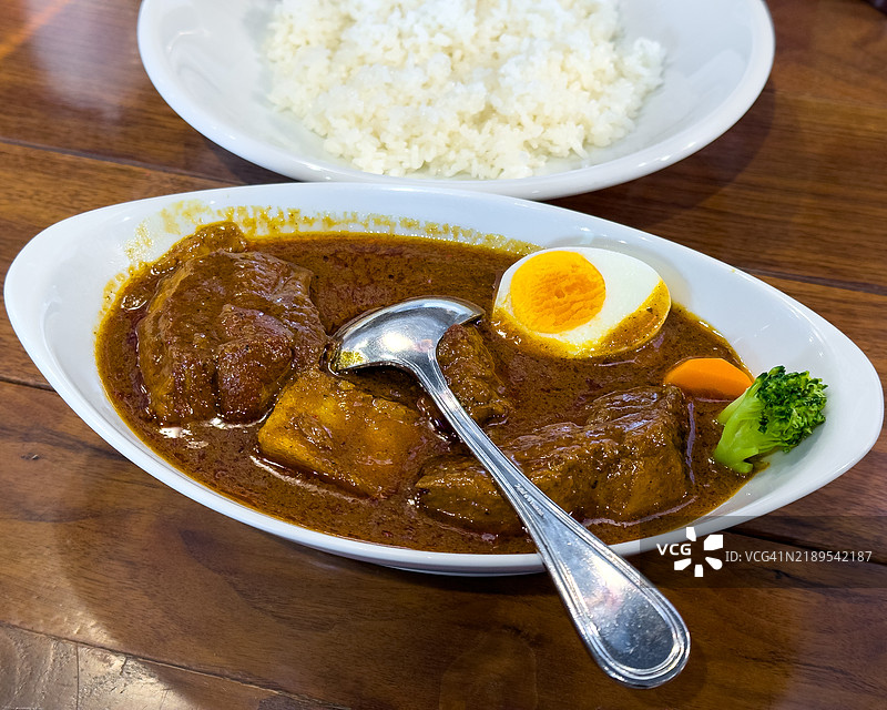 怀旧的日本猪肉咖喱图片素材