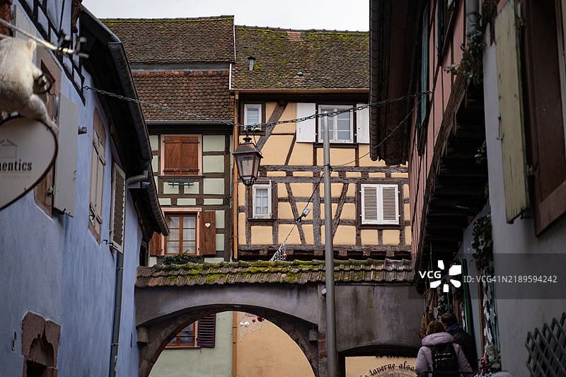 阿尔萨斯的里克维尔圣诞市场图片素材