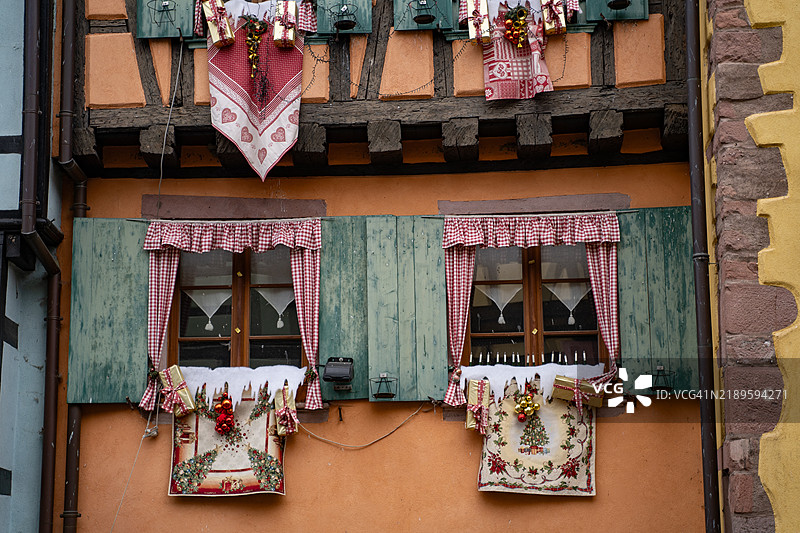 阿尔萨斯的里克维尔圣诞市场图片素材