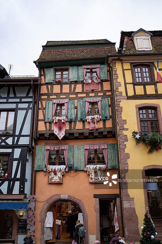 阿尔萨斯的里克维尔圣诞市场图片素材