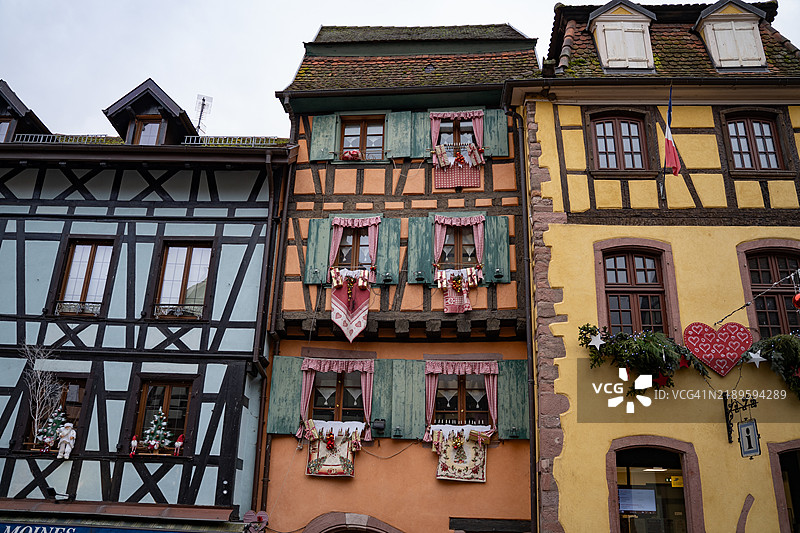 阿尔萨斯的里克维尔圣诞市场图片素材