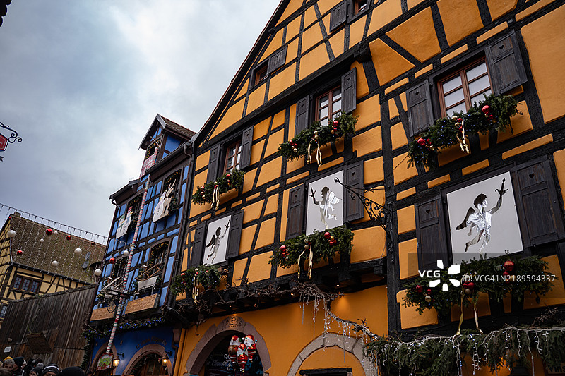 阿尔萨斯的里克维尔圣诞市场图片素材