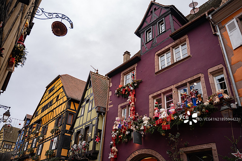 阿尔萨斯的里克维尔圣诞市场图片素材