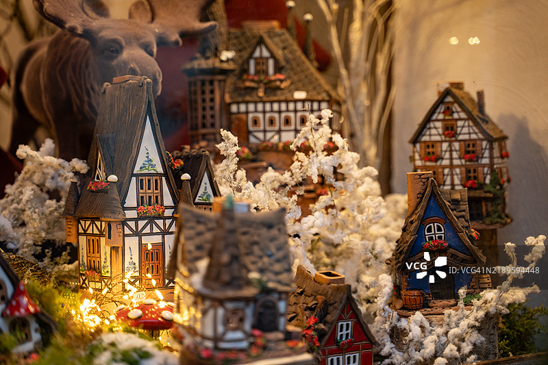 阿尔萨斯的里克维尔圣诞市场图片素材