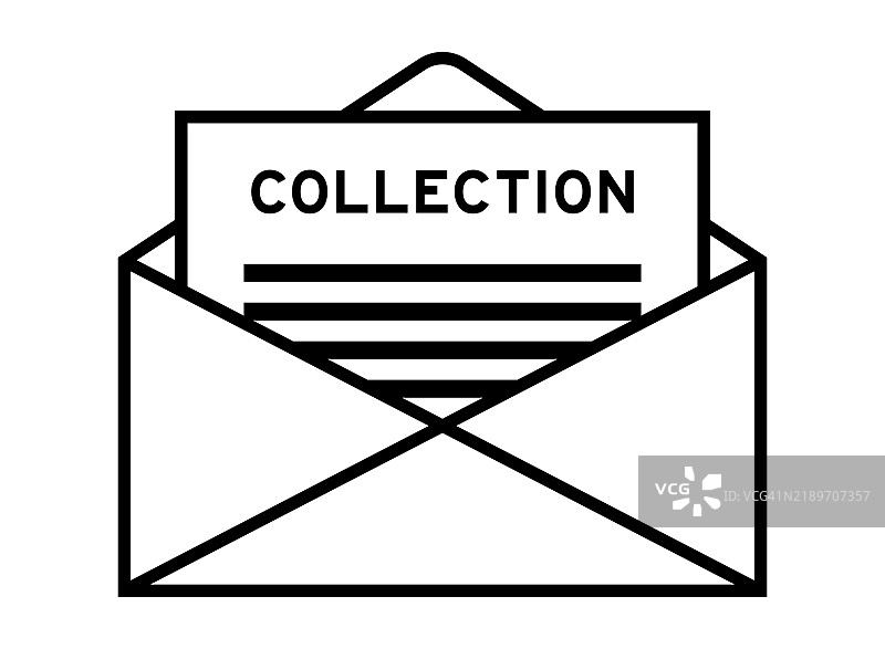信封和信件标志，标题为“收藏”图片素材