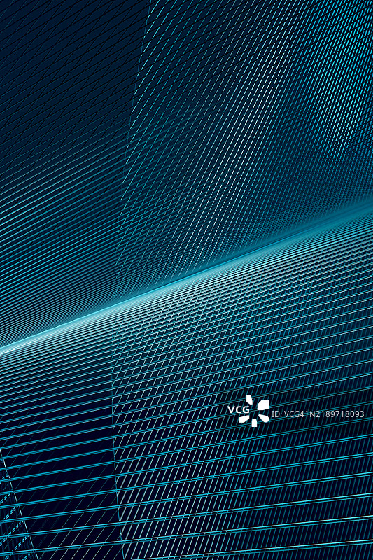 抽象的深蓝色和黑色分层背景。未来感的3D垂直图案。几何构图。设计元素。科技概念。图片素材