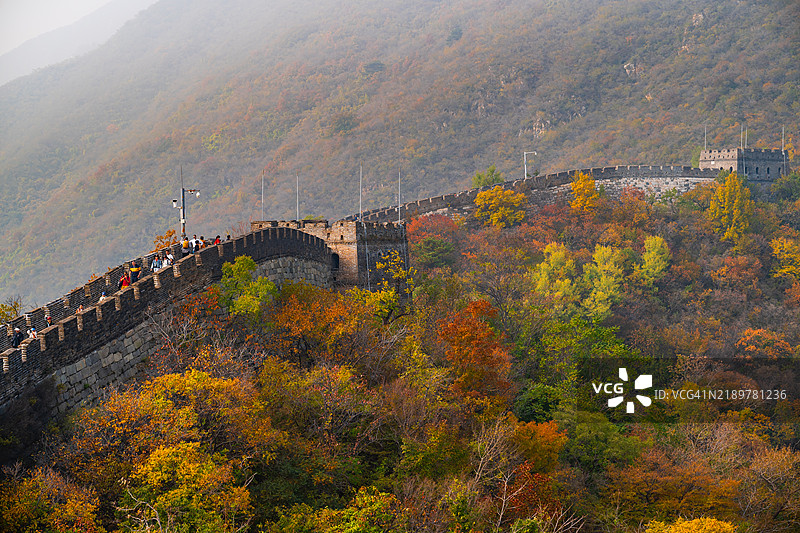 中国慕田峪长城的秋季风景图片素材