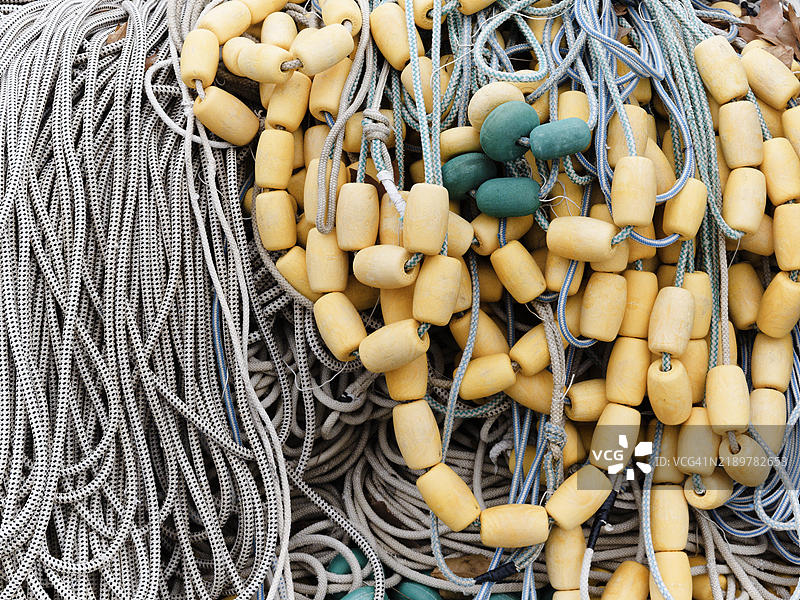 渔浮标和绳索图片素材