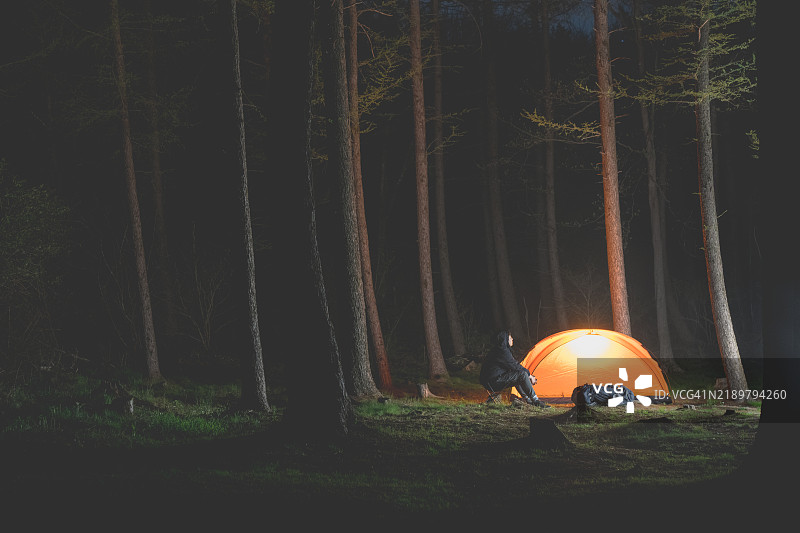 韩国，江原道，旌善郡，背包旅行，露营图片素材