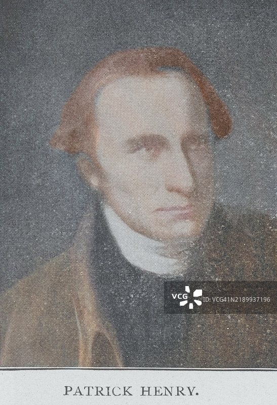 美国律师、种植者、政治家和演说家帕特里克·亨利的肖像图片素材
