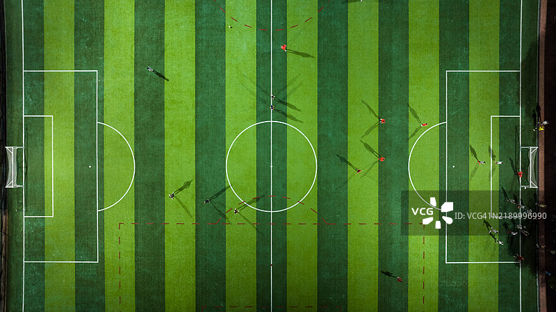 足球场的鸟瞰图图片素材