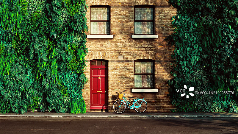 自然的拥抱：城市生活与绿色元素相结合图片素材