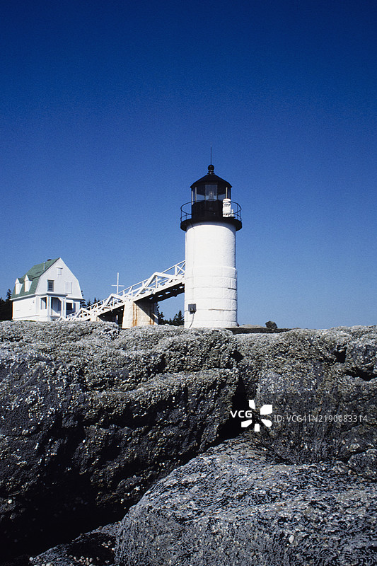 马歇尔角灯塔在阳光明媚的日子里图片素材