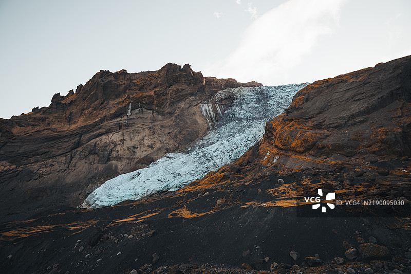 冰岛普尔斯莫克高地的戏剧性冰川舌图片素材