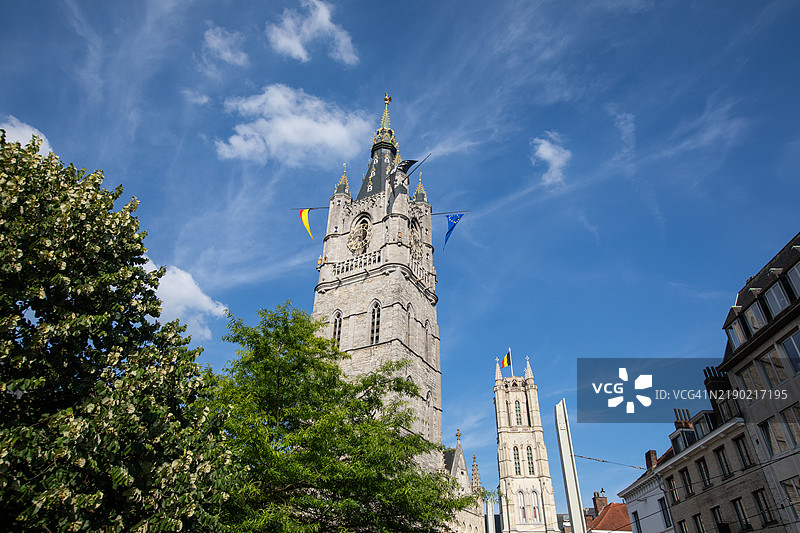捕捉根特：三座塔中的两座图片素材