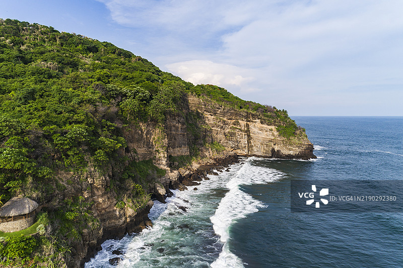 萨尔瓦多拉利伯塔德海滩的悬崖图片素材