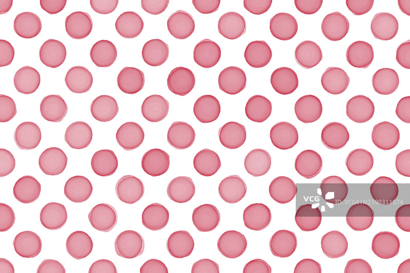 白色背景上的珊瑚粉色水彩圆点图案图片素材