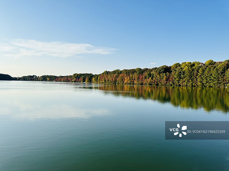 湖泊与天空的美丽景色，切萨皮克，弗吉尼亚州，美国图片素材
