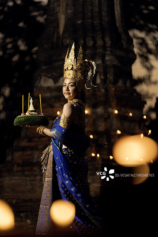 亚洲 泰国 节日 水灯节 泰国女性图片素材