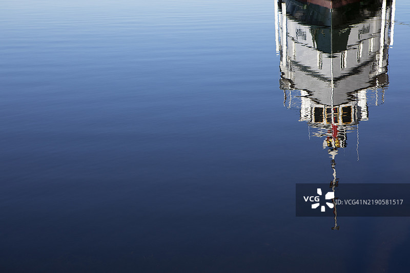 RMS Segwun 蒸汽船的倒影图片素材