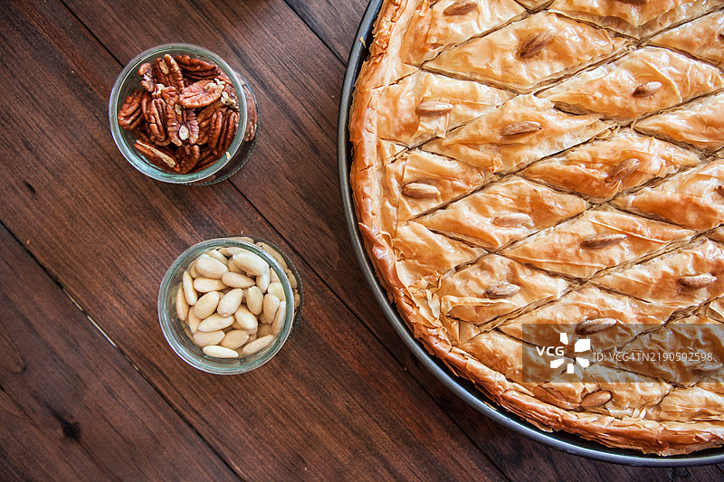 自制混合坚果巴克拉瓦图片素材