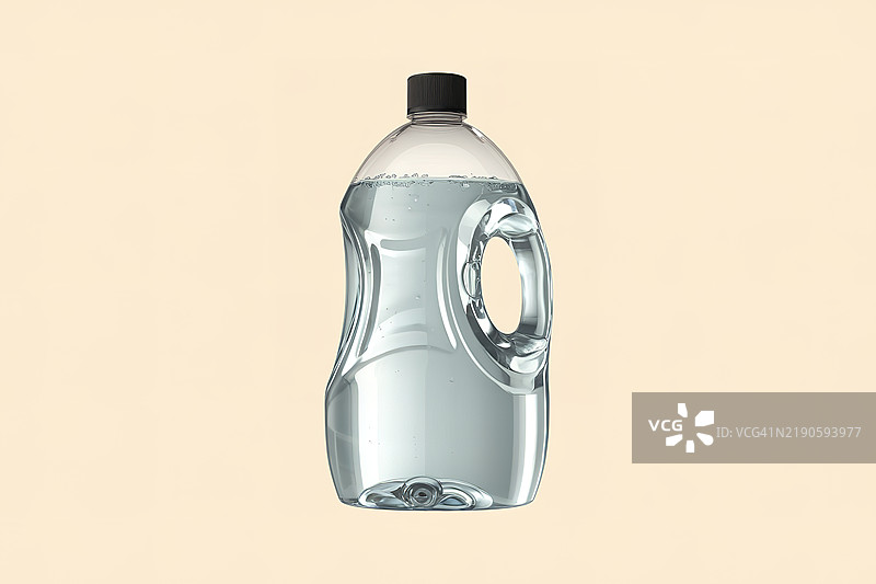 一个清晰的白色塑料瓶，用于液体洗涤剂图片素材