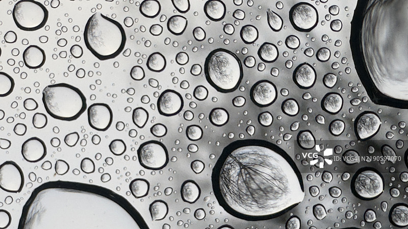 俄罗斯湿润的玻璃窗全景拍摄图片素材