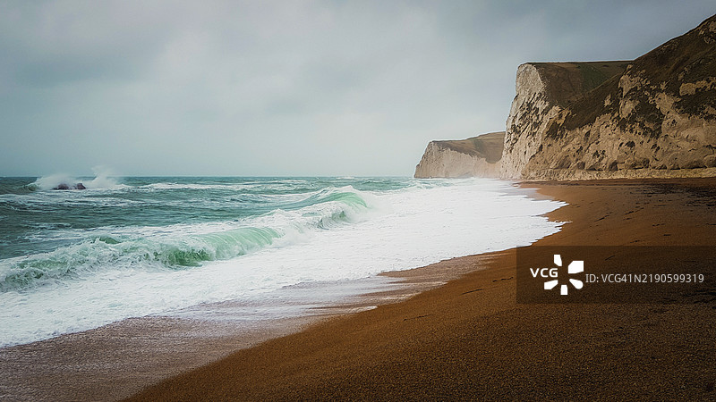 多塞特郡的海洋与天空的美丽景色，英国图片素材