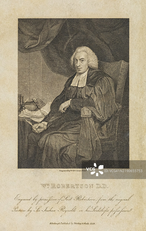 威廉·罗伯逊的雕刻肖像图片素材