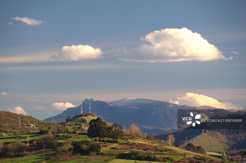从我家阳台看到的戈尔贝亚山图片素材