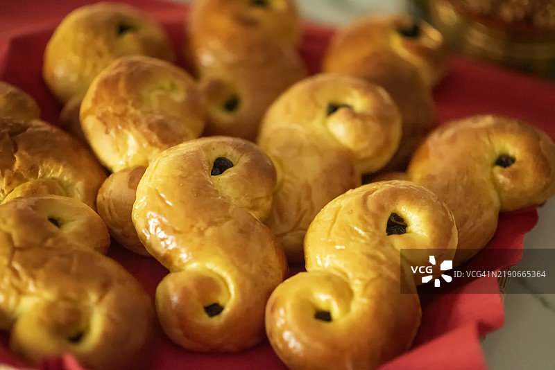 圣露西亚面包，或称为卢塞卡特卷。图片素材