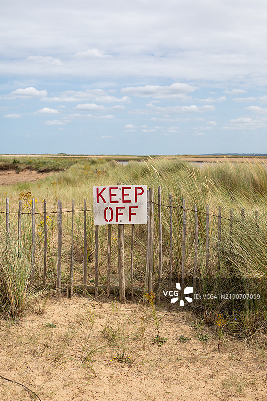 英格兰海岸线，禁止靠近图片素材