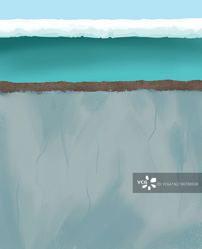 海底永久冻土土壤剖面插图图片素材