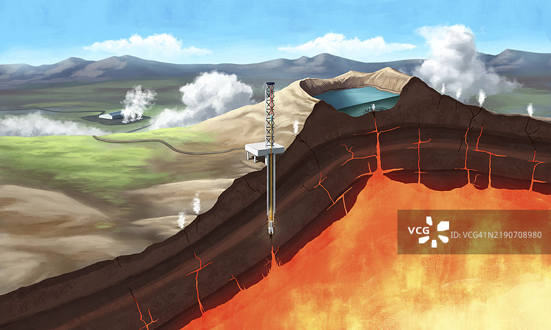 火山室钻探插图图片素材