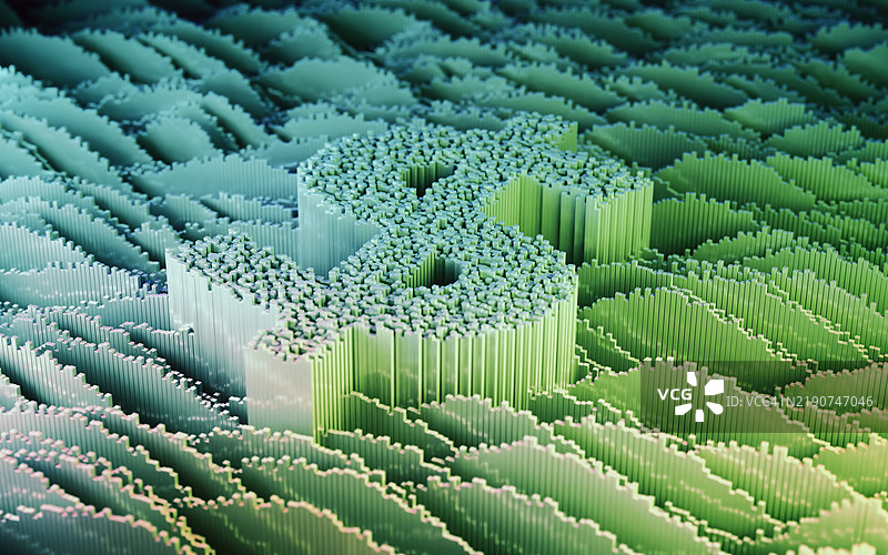 美元符号抽象数字数据景观绿色青色图片素材