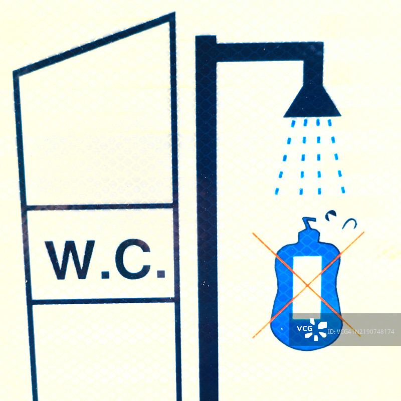 公共淋浴和卫生间标志图片素材