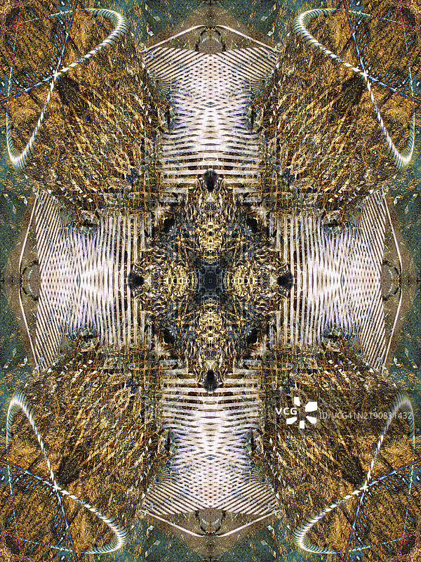 拉德利车站的圆形金属长椅和阴影，抽象视觉效果图片素材