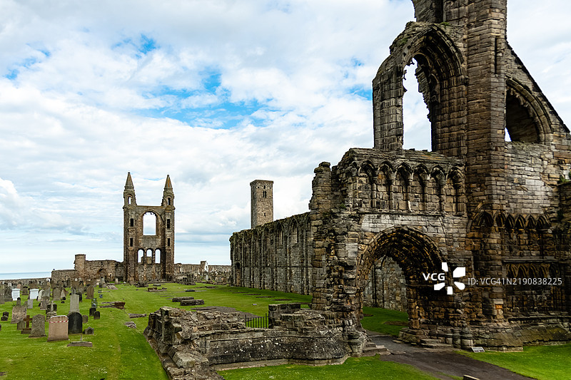 圣安德鲁斯大教堂遗址，圣安德鲁斯，法夫，苏格兰，英国图片素材