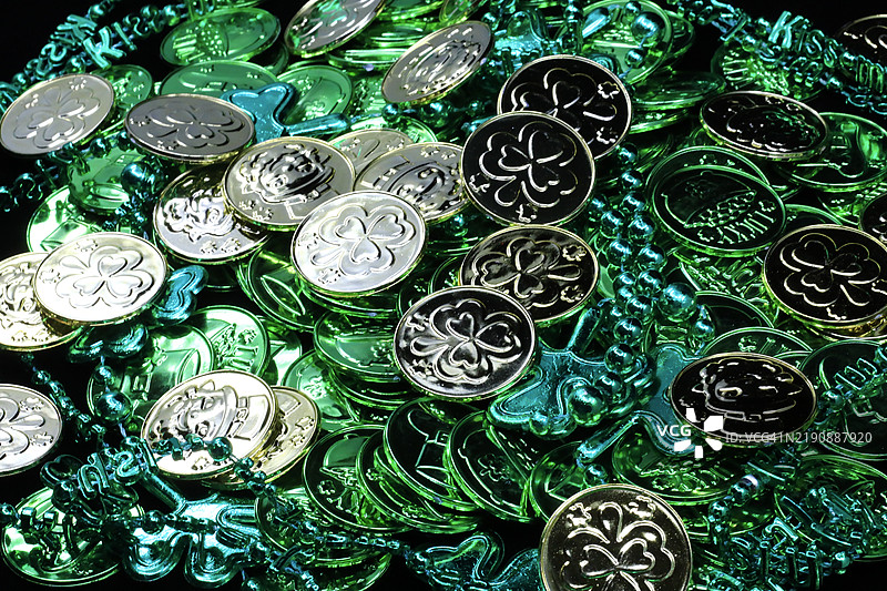 圣帕特里克节的幸运硬币图片素材