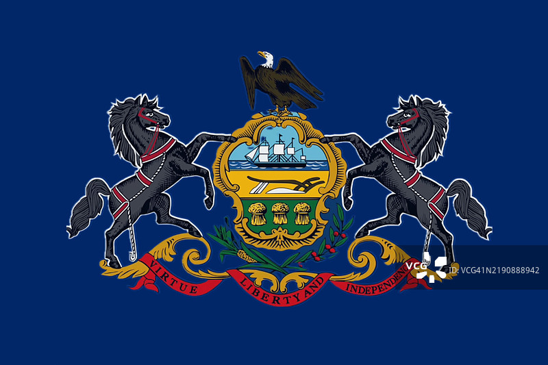 美国宾夕法尼亚州州旗图片素材