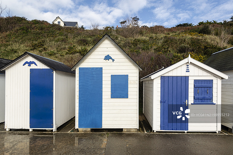 巴尔讷维尔-卡特雷的海滩小屋图片素材