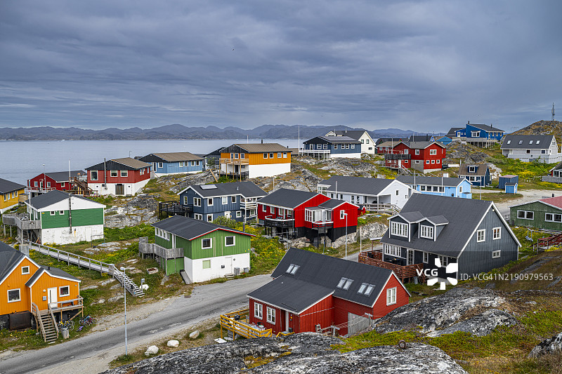 格林兰首都努克的全景，丹麦，极地地区图片素材