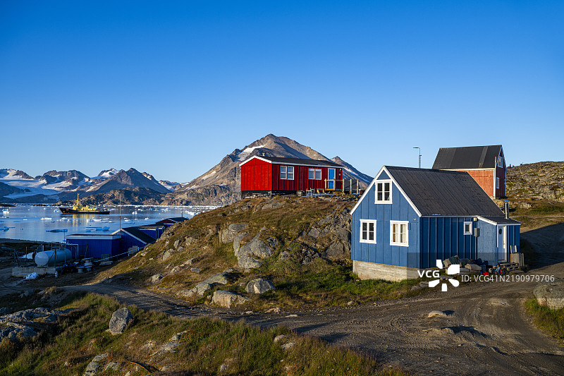 色彩斑斓的房屋，库鲁苏克，格林兰，丹麦，极地地区图片素材