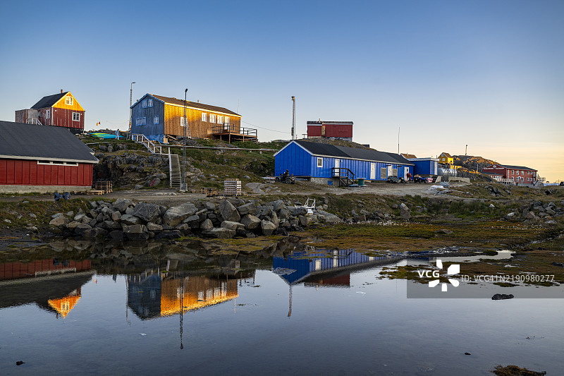 色彩斑斓的房屋，库鲁苏克，格林兰，丹麦，极地地区图片素材