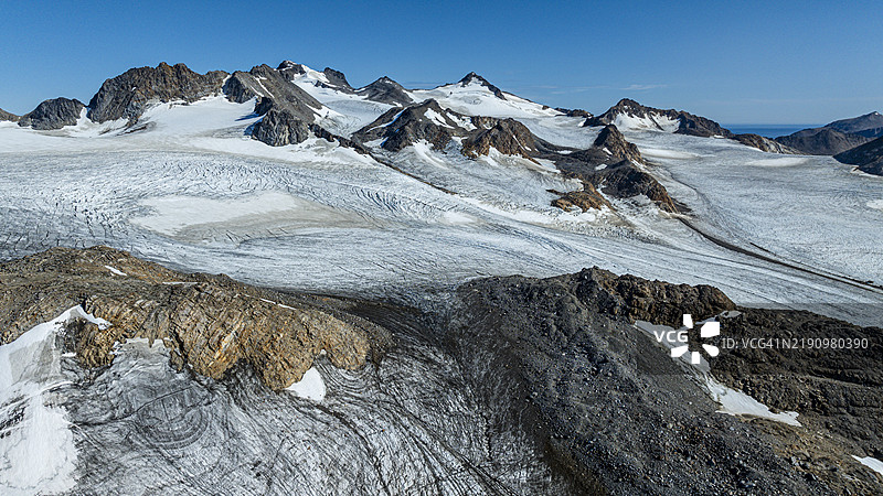 格陵兰库鲁苏克的冰川航拍图，丹麦，极地地区图片素材