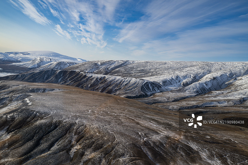 努纳武特省阿克塞尔·海伯格岛的航拍图，加拿大北极，北美图片素材