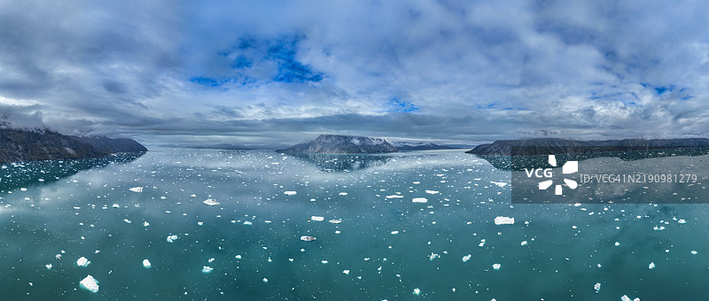 格林兰西部努克冰峡的航拍图，丹麦，极地地区图片素材