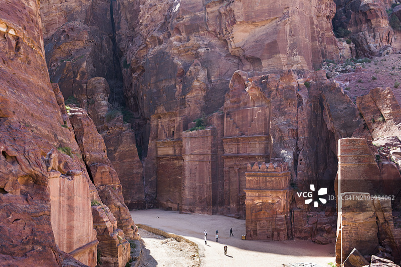 约旦佩特拉，历史和考古的纳巴泰城，联合国教科文组织世界遗产地，中东图片素材