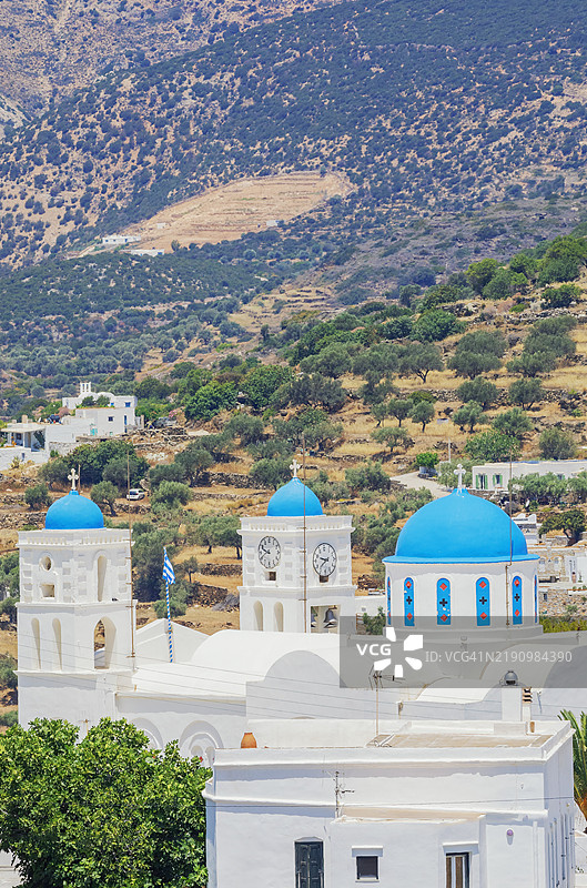 圣斯皮里顿教堂，阿波罗尼亚，西夫诺斯岛，基克拉泽斯，希腊群岛，希腊，欧洲图片素材